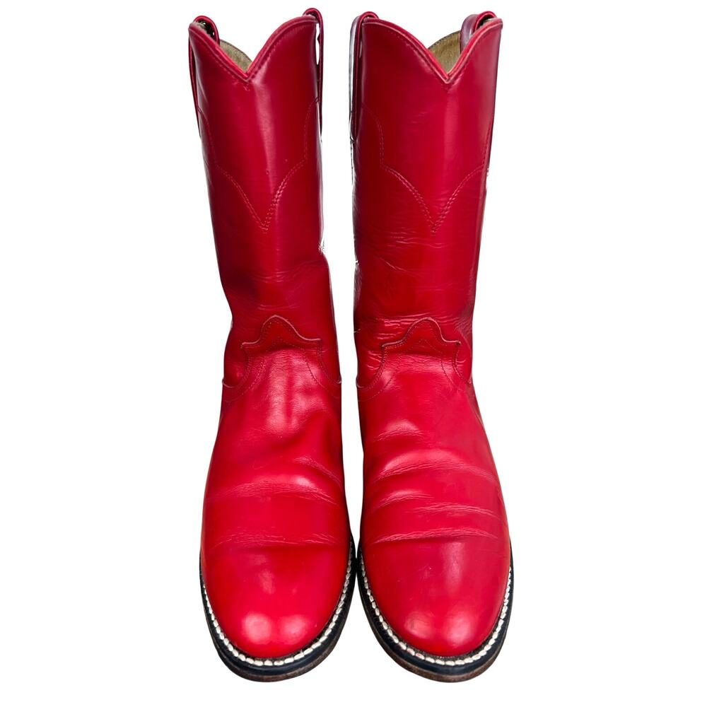 Vintage Tony Lama Women’s Red Leather Roper Cowgirl Boots Size US 6 - Picture 7 of 11